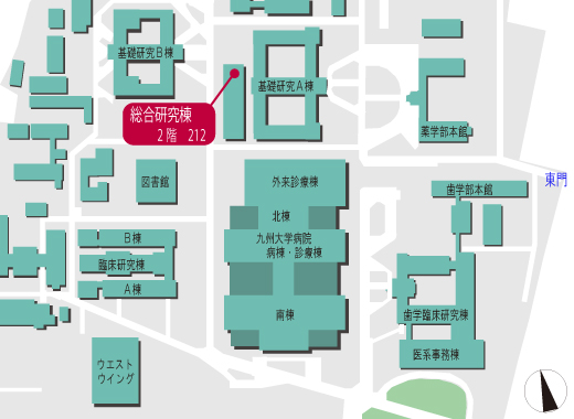 病院キャンパスマップ（総合研究棟2階 212）